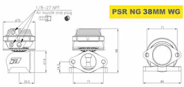 Pulsar NEW GENERATION WASTEGATE 38mm 2-Bolt External Wastegate