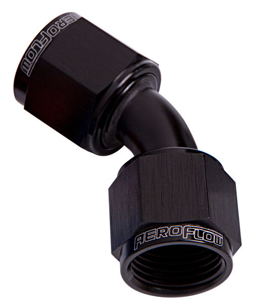 45 DEG FEMALE FLARE -16AN BLACK SWIVEL UNION Default Title