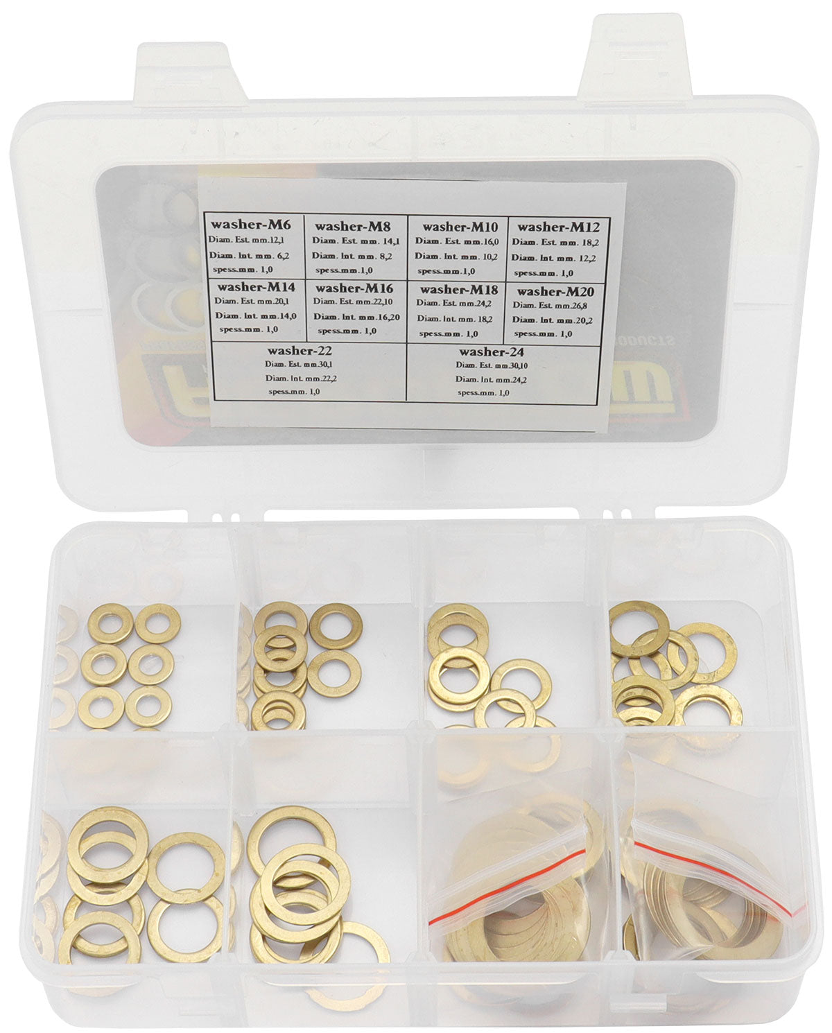 BRASS CRUSH WASHER METRIC KIT SIZES INCLUDE M6 TO M24