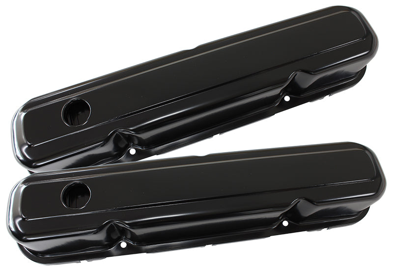 STEEL VALVE COVERS, CHRYSLER SB, BLACK WITHOUT LOGO Default Title