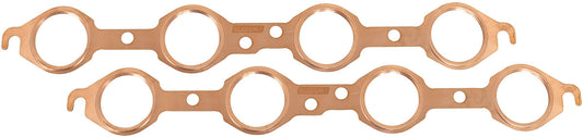 GM LS ROUND EXHAUST GASKETS   COPPER EMBOSSED PAIR LS1 CHEV