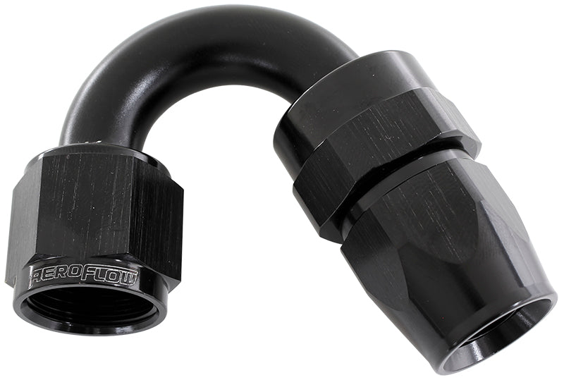 ALLOY 150 DEG HOSE END -8AN BLACK FULL SWIVEL SUIT TEFLON Default Title