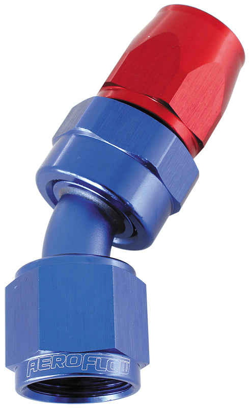 ALLOY 30 DEG HOSE END -6AN    BLUE SWIVEL NUT SUIT TEFLON