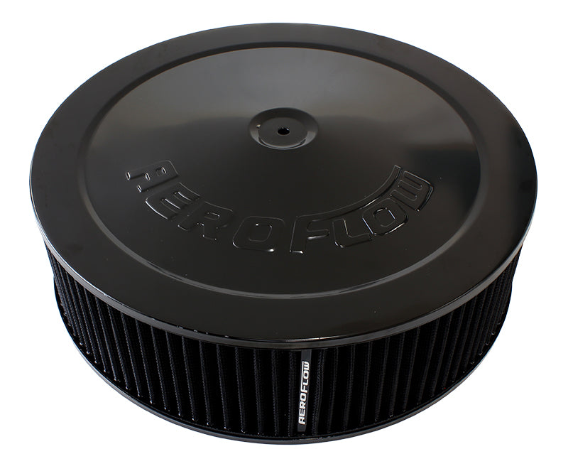 14" X 4" AIR CLEANER ASSY 7-5/16" FLAT BASE BLACK COTTON Default Title