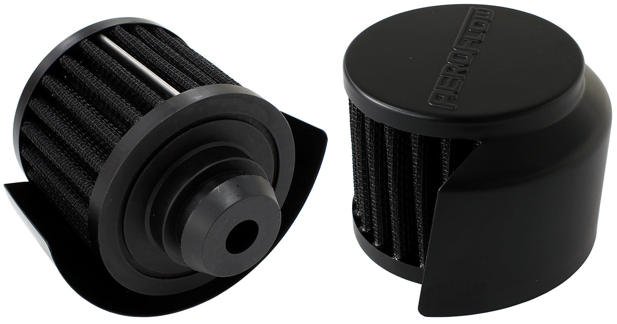 1-1/4" PUSH IN BREATHER WITH SHIELD 3"O.D 2-1/2"H BLACK TOP Default Title