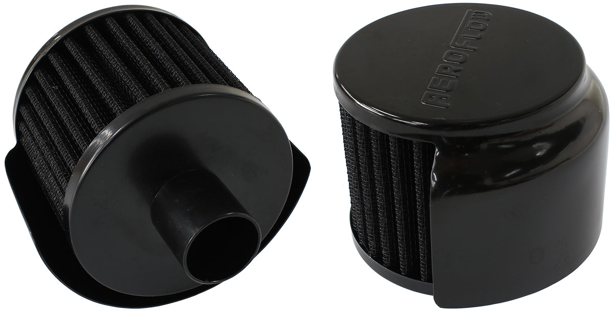 1" PUSH IN BREATHER W/ SHIELD3" O.D,2-1/2" H, BLACK TOP Default Title