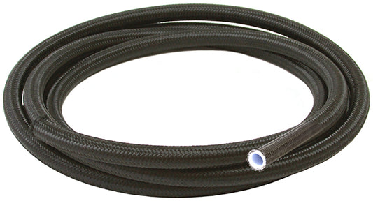 BLACK BRAIDED TEFLON HOSE -3AN4.5M S/S 3.5mm ID 6.3mm OD