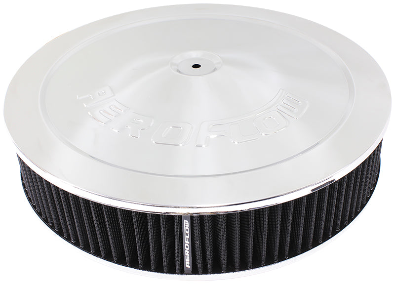 14" X 3" AIR CLEANER ASSY 7-5/16" FLAT BASE CHROME COTTO Default Title