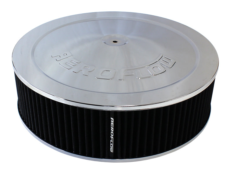 14" X 4" AIR CLEANER ASSY 5-1/8" DROPBASE CHROME, COTTON Default Title