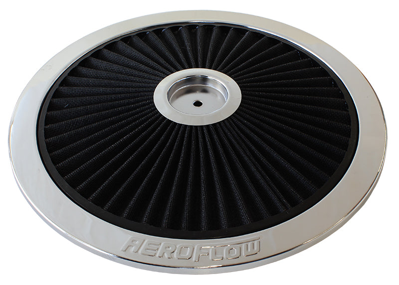14" CHROME FULL FLOW TOP PLATEBLACK COTTON HI FLOW & FILTRAT Default Title