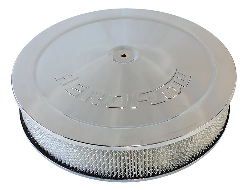 14" X 3" AIR CLEANER ASSY 5-1/8" DROPBASE CHROME, PAPER Default Title
