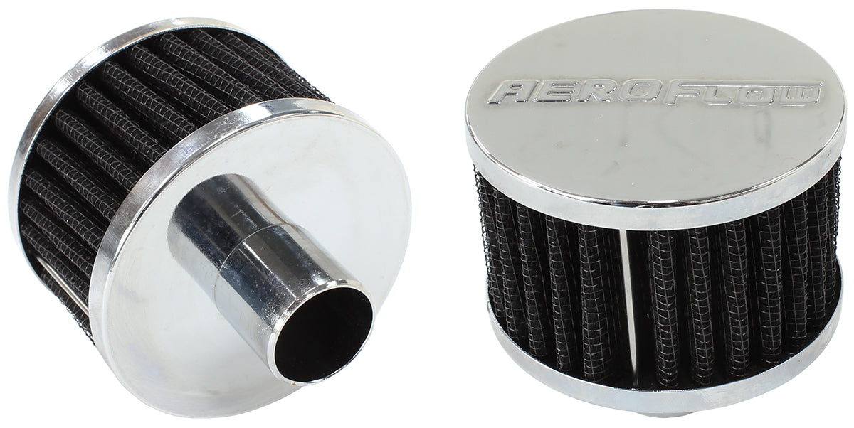 1" PUSH IN BREATHER FILTER 3" O.D,2" H,CHROME TOP Default Title
