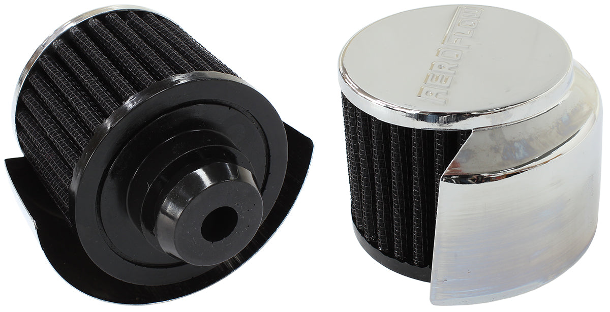 1-1/4" PUSH IN BREATHER WITH SHIELD3"O.D 2-1/2"H CHROME TOP Default Title