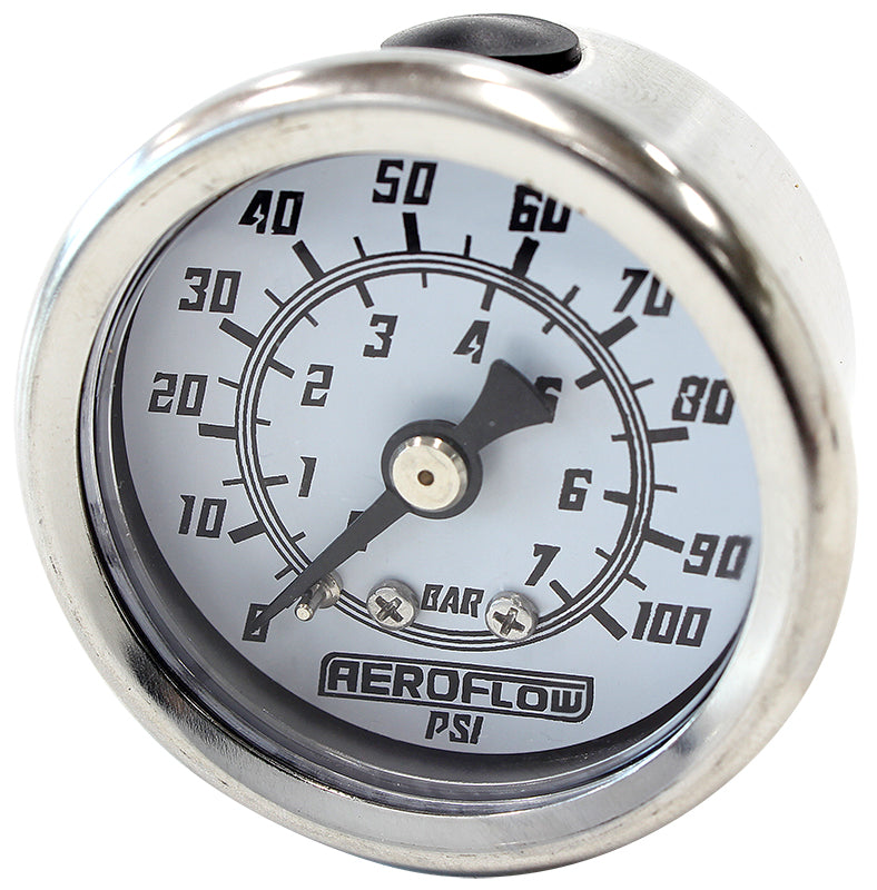 1-1/2 0-100 PSI PRESSURE GAUGEWHITE FACE BLACK POINTER