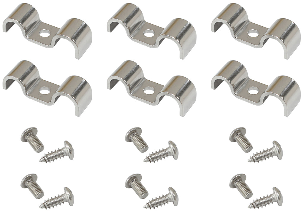 DUAL HARDLINE CLAMPS 1 X 5/16"AND 1 X 3/8" *DUAL SIZES* 6pk
