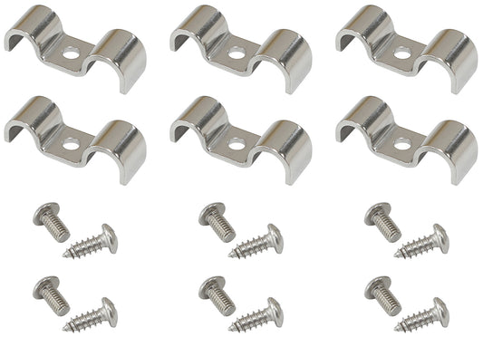 DUAL HARDLINE CLAMPS 1 X 5/16"AND 1 X 3/8" *DUAL SIZES* 6pk