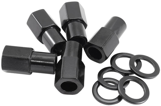 7/16"-20 .750" SHANK OPEN     WHEEL NUTS BLACK (5 PACK)