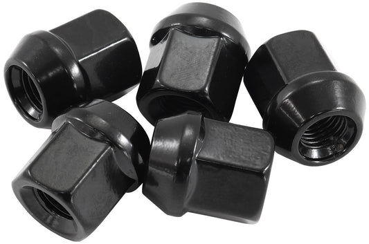 1/2"-20 ACORN SHORT OPEN      WHEEL NUTS BLACK (5 PACK)