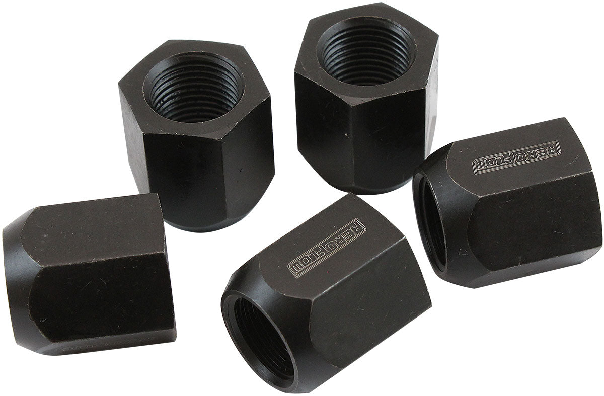 5/8"-18 ACORN SHORT OPEN      WHEEL NUTS BLACK (5 PACK) NHRAAPPROVED - AF 3012-2000
