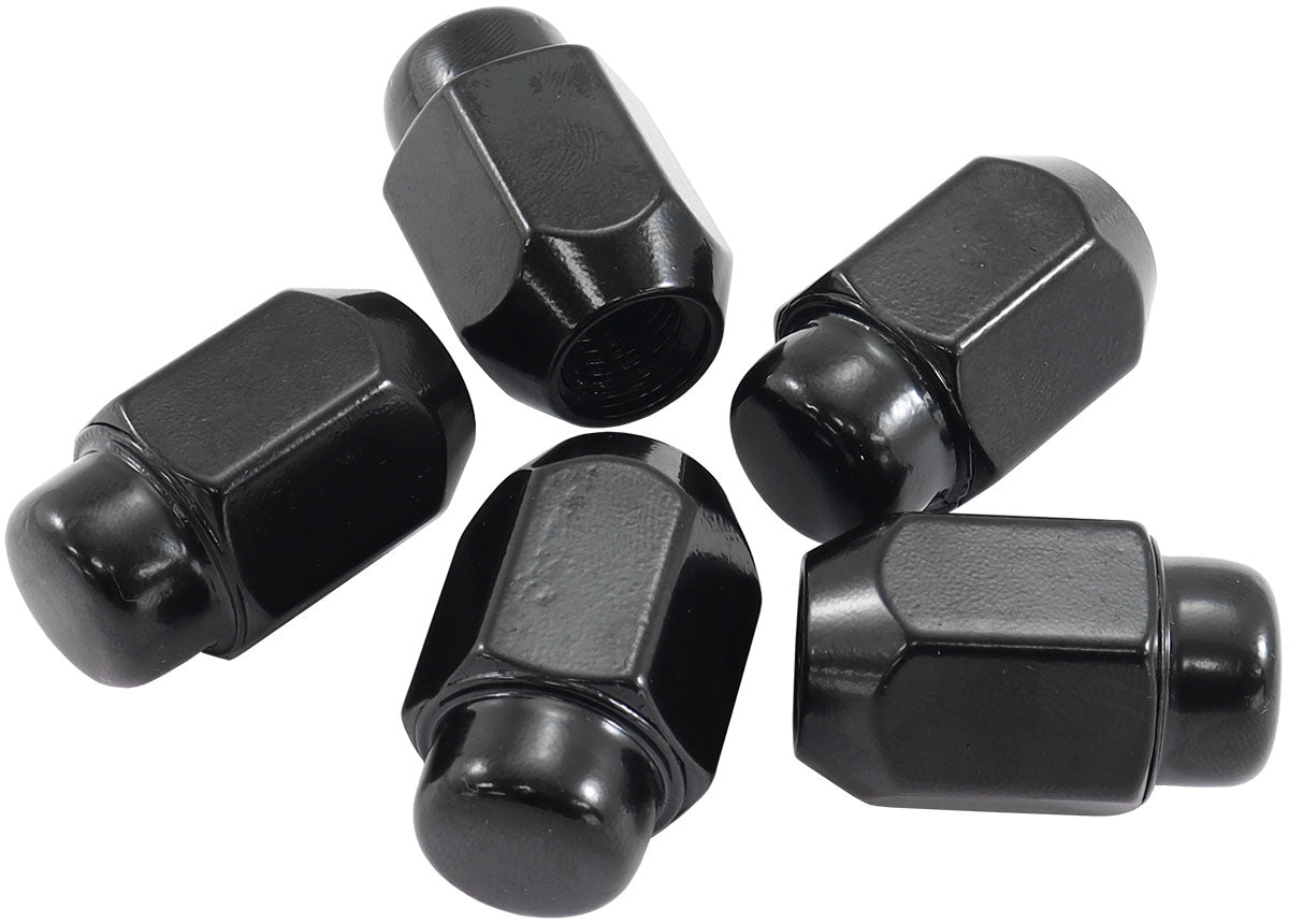 M12 X 1.50mm ACORN MEDIUM CLOSED WHEEL NUTS BLACK (5) Default Title
