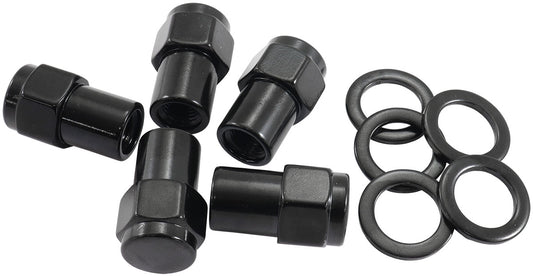 M12 X 1.50mm .550" SHANK      CLOSED WHEEL NUTS BLACK (5)