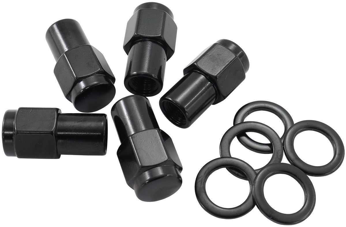 M14 X 1.50mm .750" SHANK      CLOSED WHEEL NUTS BLACK (5)