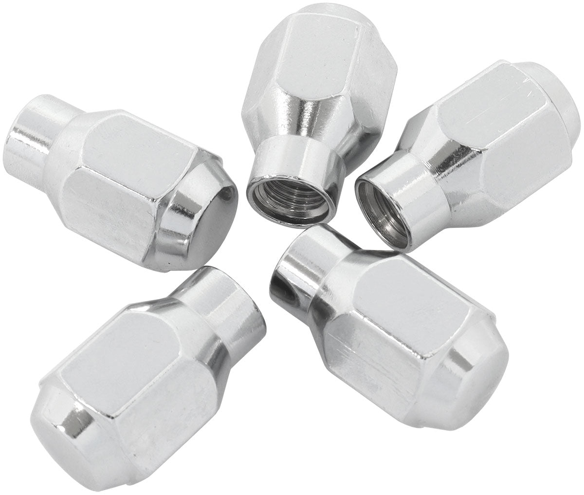 CONICAL ET CLOSED NUTS 1/2    CHROME 1/2-20" WHEEL (5)