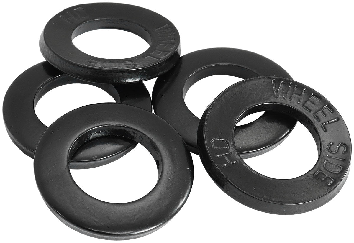 LARGE WHEEL NUT WASHER WELD   BLACK 1.250 OD 0.695 ID 5 PACK