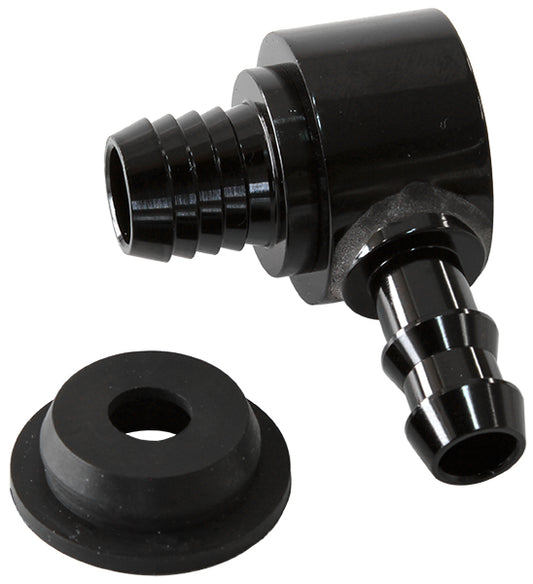 BLACK BOOSTER VALVE UNIVERSAL 21MM / 13/16" HOLE TO 3/8 Barb
