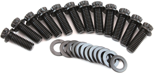 SMALL BLOCK CHEVY INTAKE BOLTS12 POINT HEAD PACK OF 12 BLACK