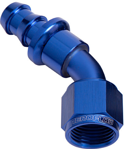 45 DEG PUSH LOCK END -6AN BLUE NO CLAMP REQUIRED