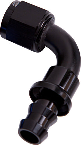 90 DEG PUSH LOCK END -12AN BLACK NO CLAMP REQUIRED
