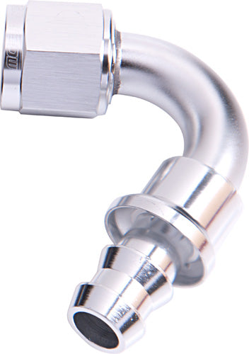 120 DEG PUSH LOCK END -6AN SILVER NO CLAMP REQUIRED