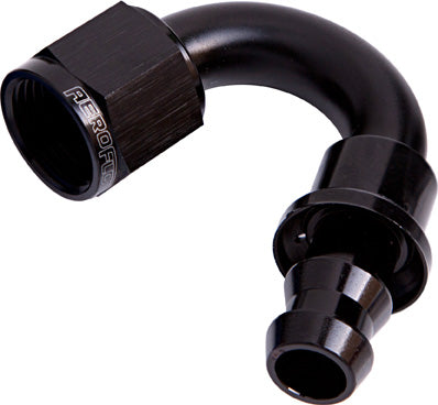 150 DEG PUSH LOCK END -6AN BLACK NO CLAMP REQUIRED