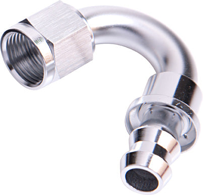 150 DEG PUSH LOCK END -6AN SILVER NO CLAMP REQUIRED