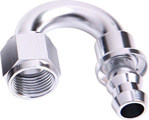 180 DEG PUSH LOCK END -12AN SILVER NO CLAMP REQUIRED Default Title
