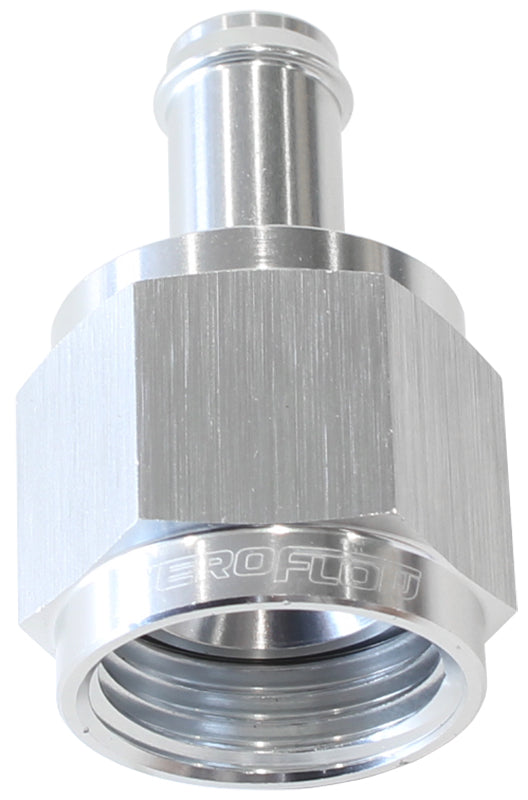 FEMALE -8AN TO 3/8" BARB SILVER WITH TUBE NUT