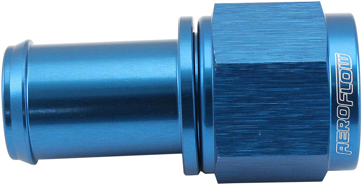 FEMALE -8AN TO 5/8" BARB      BLUE WITH TUBE NUT