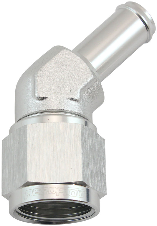 FEMALE -10AN 45DEG TO 1/2 BARBSILVER SWIVEL NUT