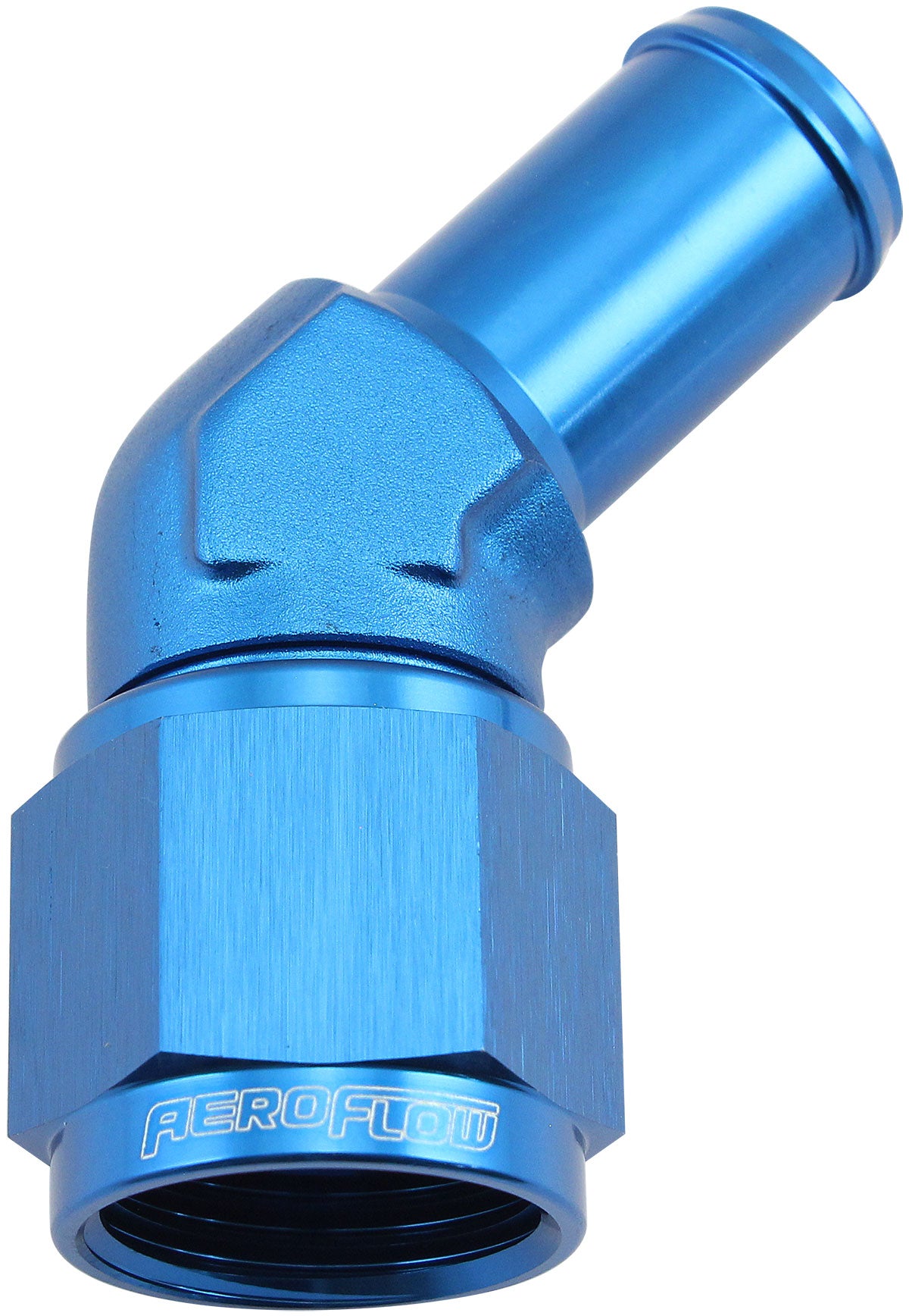 FEMALE -10AN 45DEG TO 5/8 BARBBLUE SWIVEL NUT