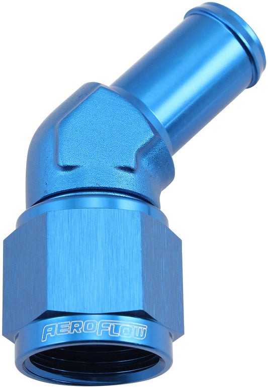 FEMALE -10AN 45DEG TO 5/8 BARBBLUE SWIVEL NUT
