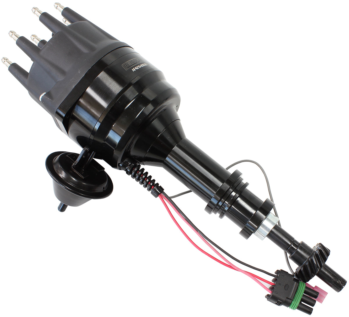 FORD 302 351C 429 460 READY TO RUN, VAC ADVANCE BLACK CAP DIST - AF 4210-8350BLK