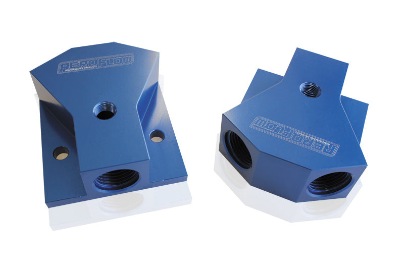 BILLET Y-BLOCK 3X -8 ORB PORTSBLUE WITH MOUNTING PAD Default Title