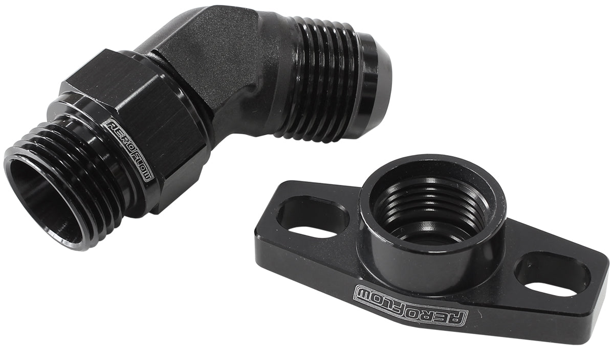 TURBO DRAIN ADAPTER -10AN 45 DEGREE 38-44MM HOLE CENTRES