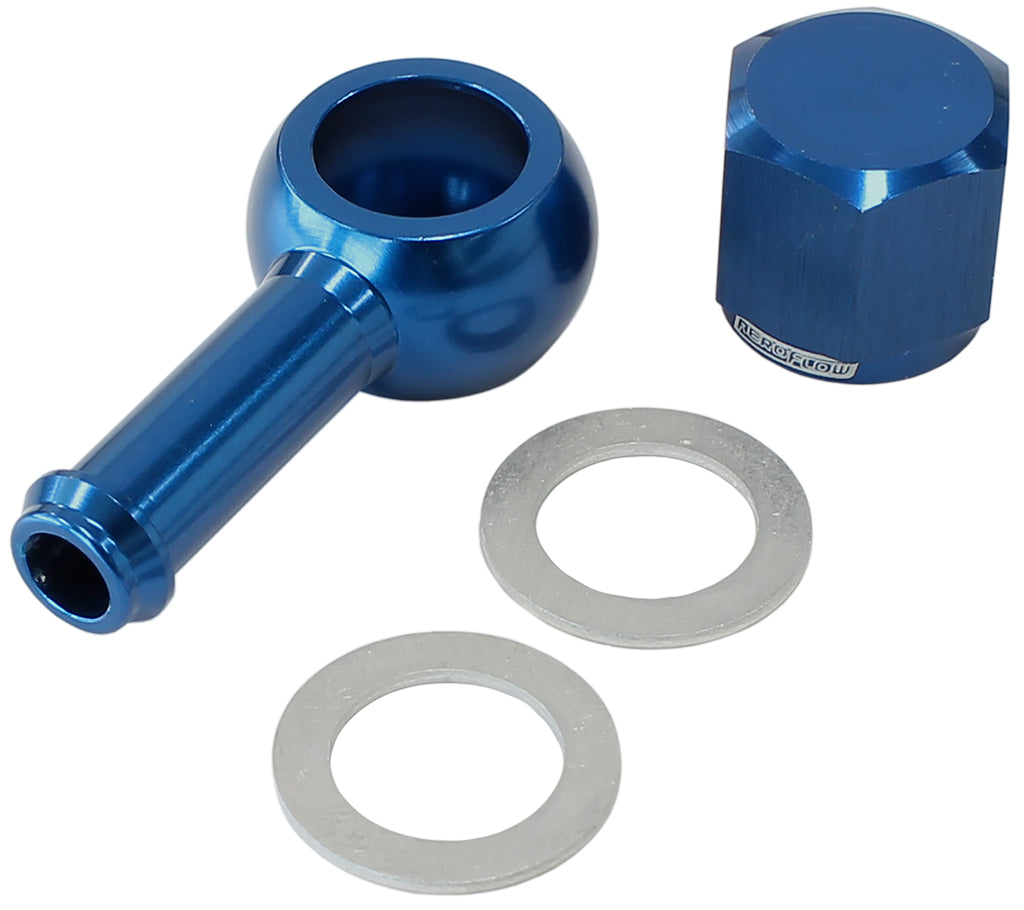 AEROFLOW / BOSCH FUEL PUMP 8mm / 5/16"BANJO & NUT KIT BLU