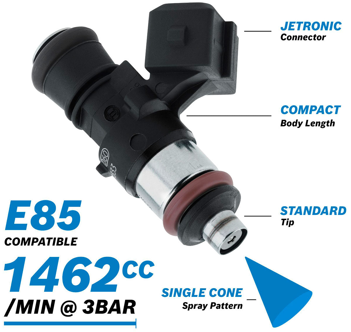 BOSCH 1462CC FUEL INJECTOR EV14 SHORT JETRONIC 0280158333 Default Title
