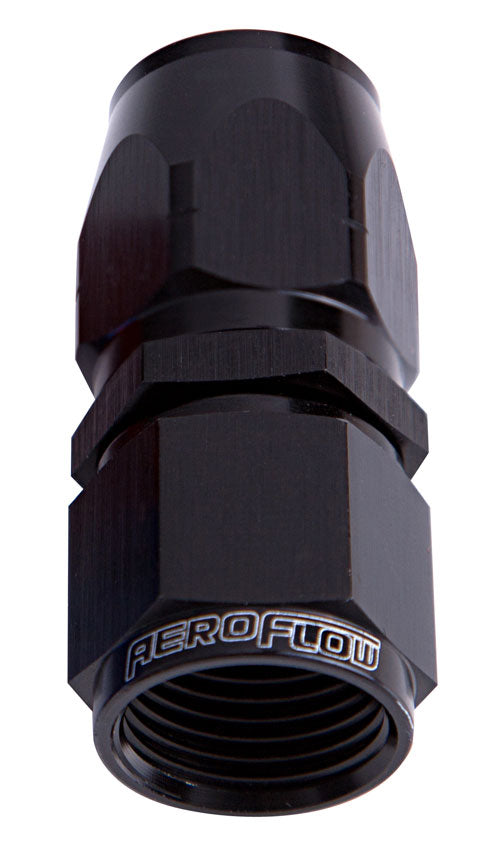 ALLOY STRAIGHT HOSE END -4AN  BLACK CUTTER STYLE SWIVEL NUT