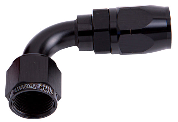 ALLOY 90 DEG HOSE END -12AN BLACK CUTTER STYLE FULL SWIVEL Default Title