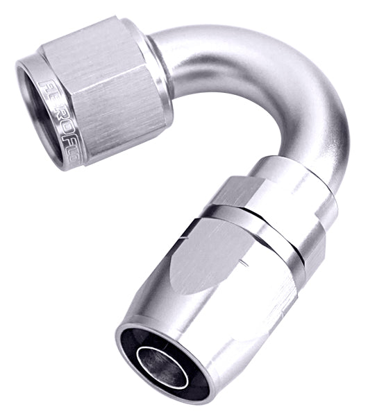 ALLOY 150 DEG HOSE END -6AN SILVER CUTER STYLE FULL SWIVEL Default Title