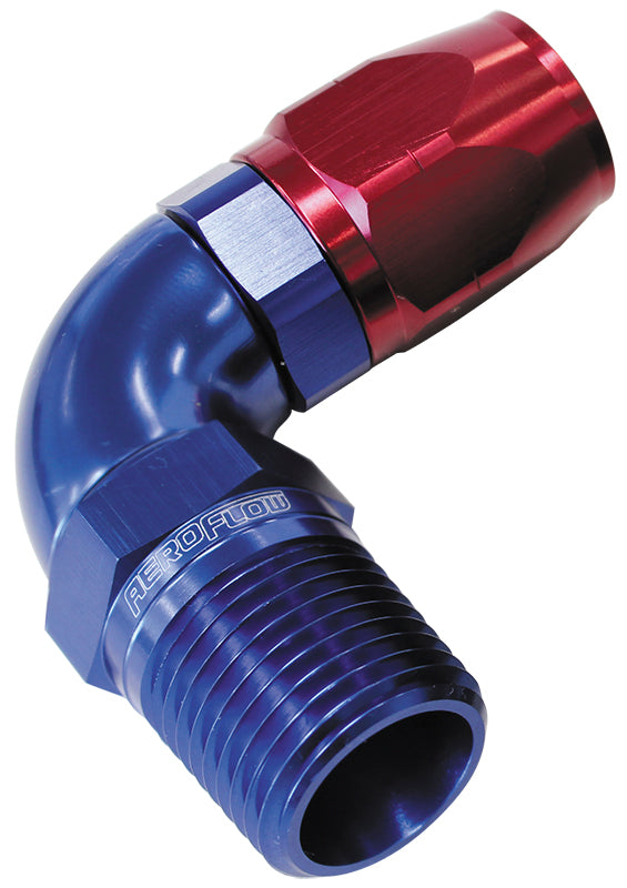 Male 1/2 NPT 90 Deg to -12HoseBLUE FULL FLOW BILLET 1 PIECE Default Title